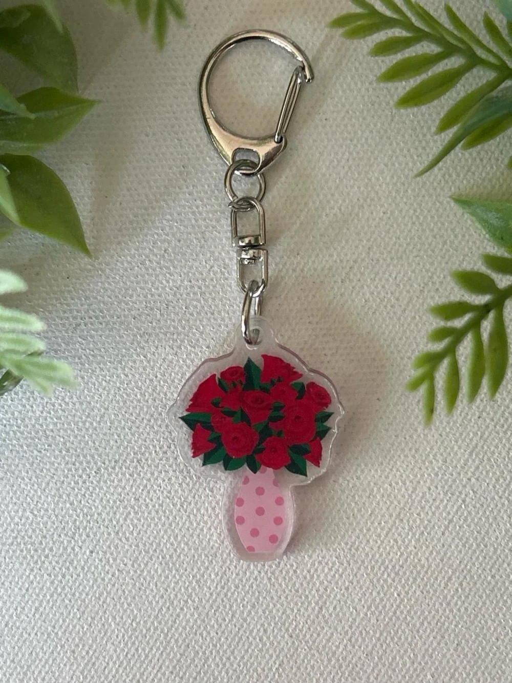 Acrylic Bouquet Keychain - Pink & Red